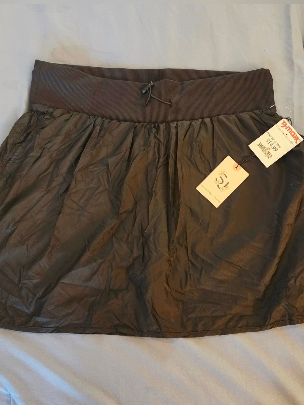 NEW Sincerely Jules Athletic Black Skort Skirt Women's Size Large Tennis Golf